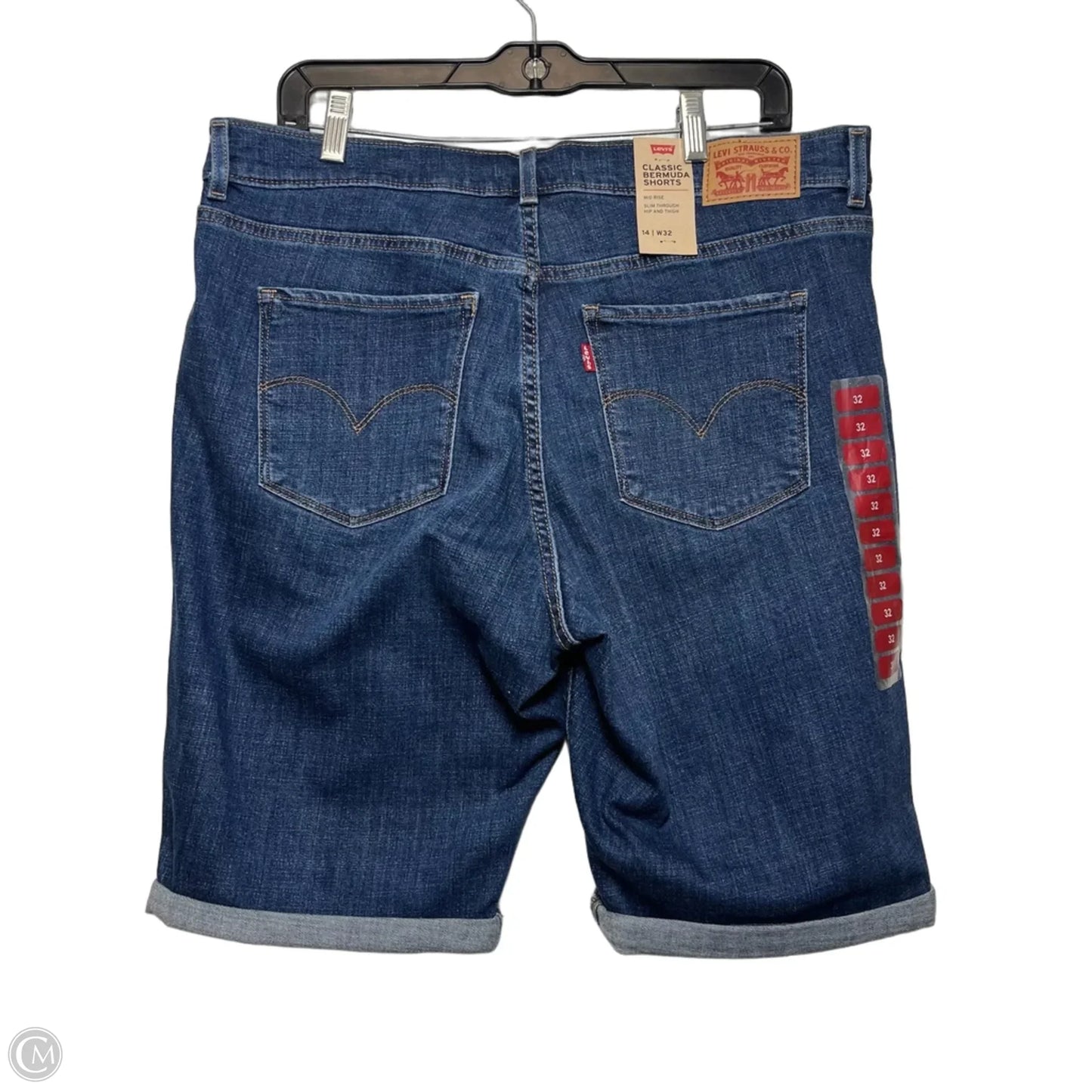 Shorts By Levis In Blue Denim, Size: 14