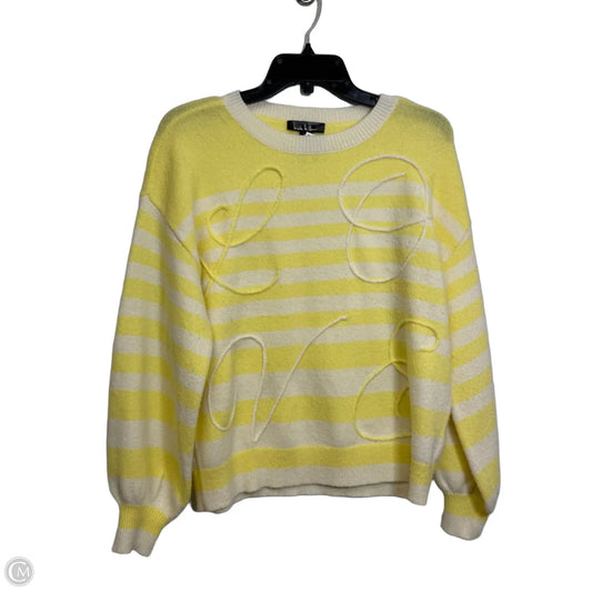 Sweater By Nicole Miller In Yellow, Size: M