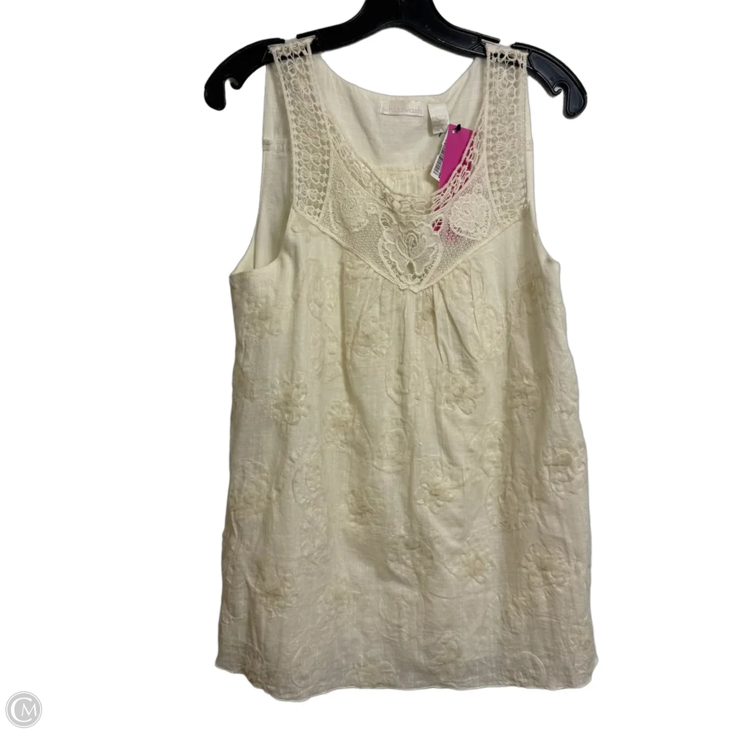 Top Sleeveless By Clothes Mentor In White, Size: M
