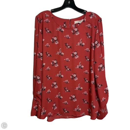 Top Long Sleeve By Loft In Pink, Size: Xl