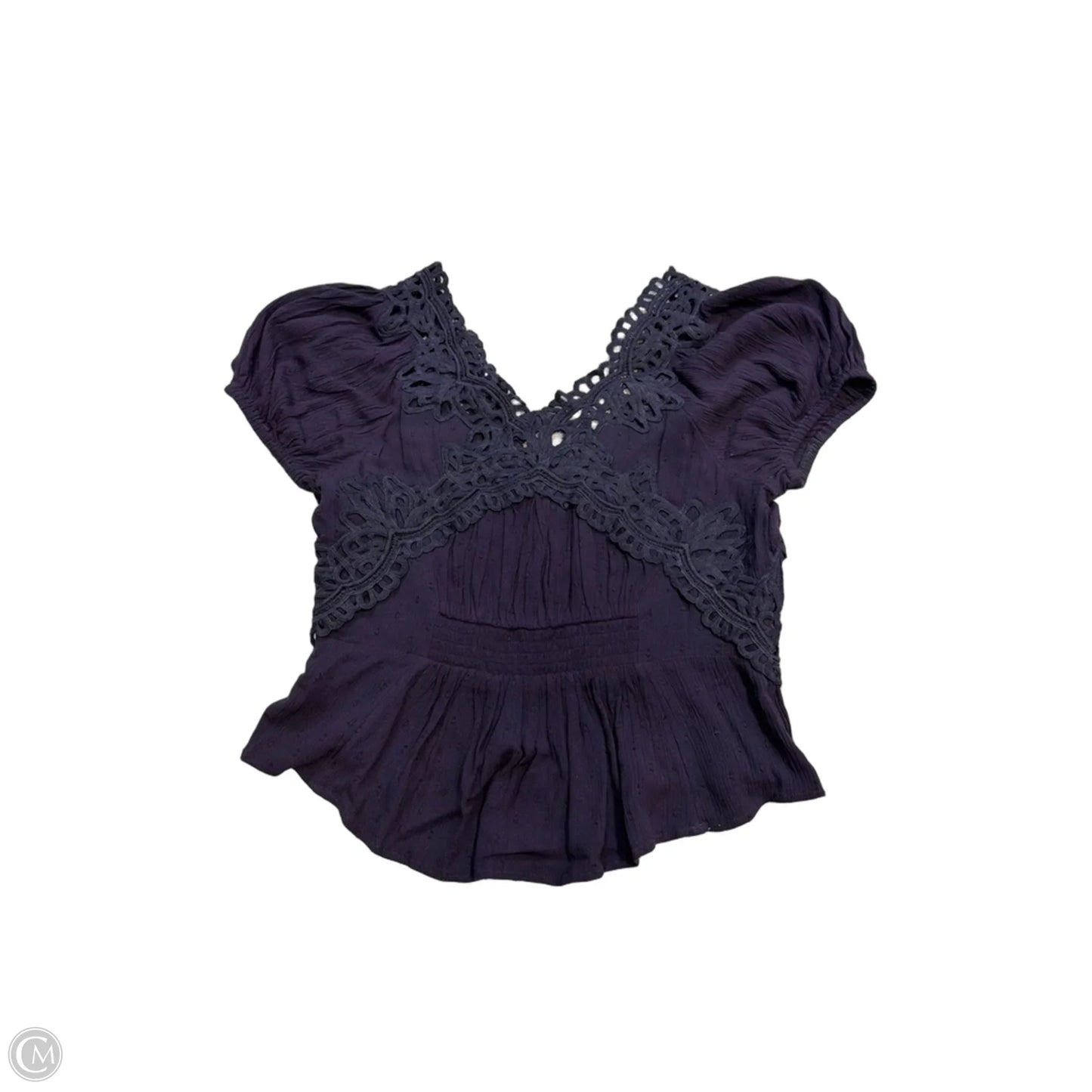 Top Short Sleeve By Free People In Purple, Size: Sp