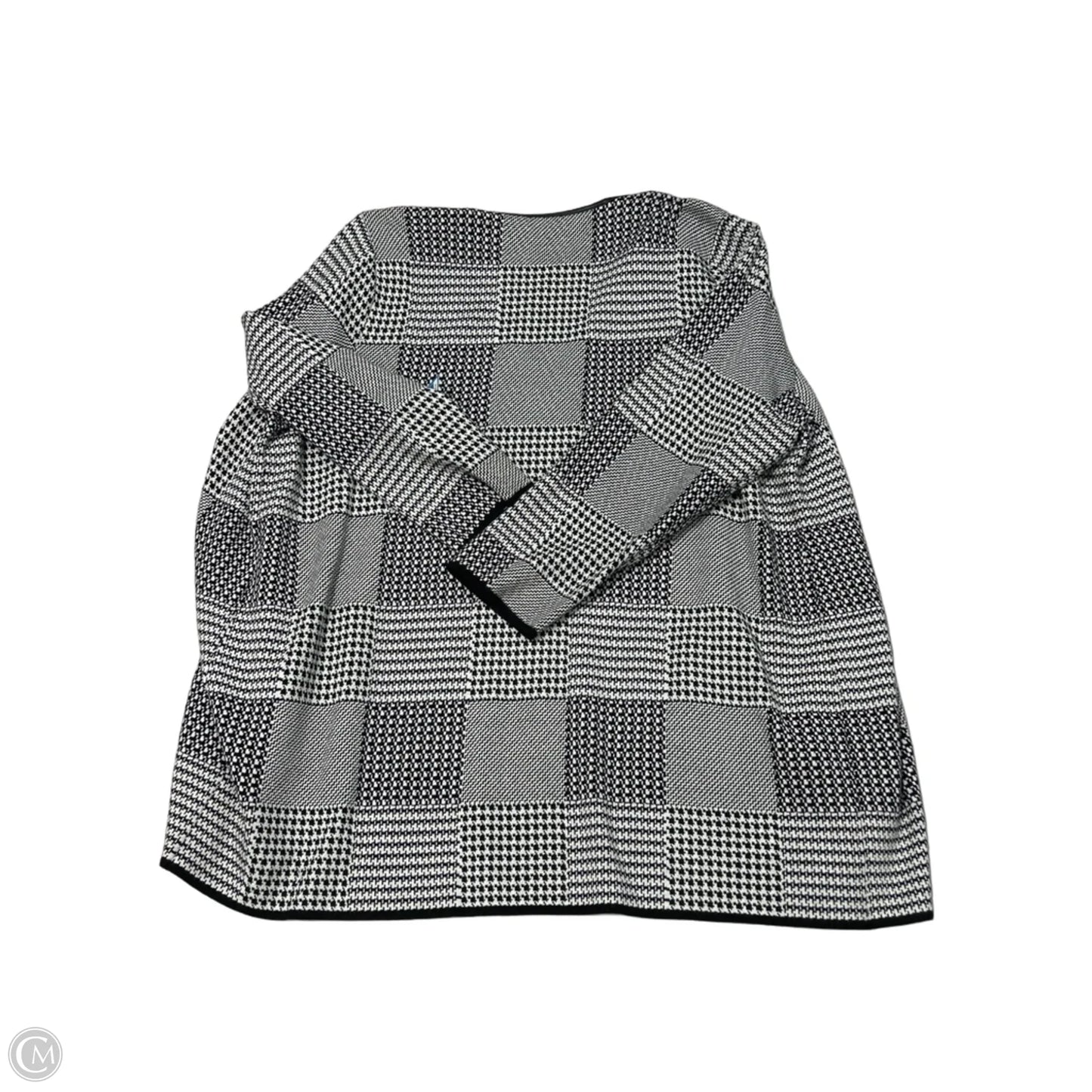 Sweater Cardigan By Talbots In Black & White, Size: 3x