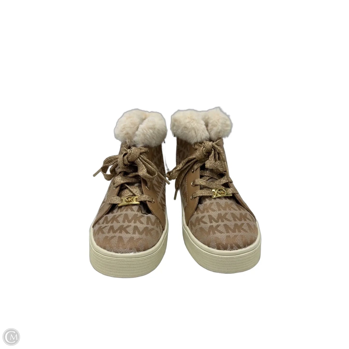 Shoes Sneakers By Michael Kors In Gold & Tan, Size: 5