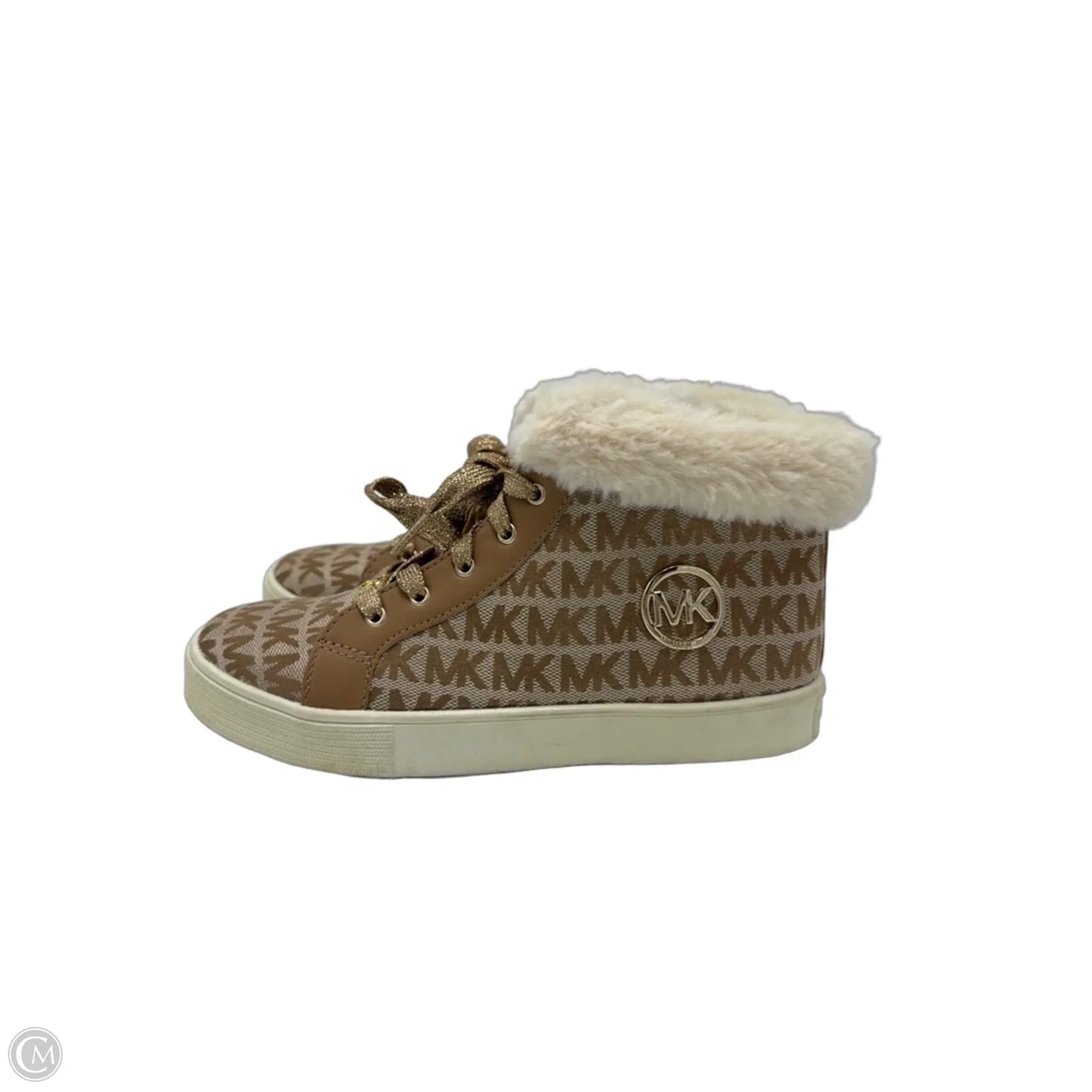 Shoes Sneakers By Michael Kors In Gold & Tan, Size: 5