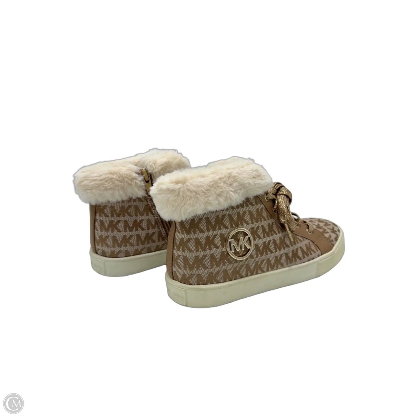 Shoes Sneakers By Michael Kors In Gold & Tan, Size: 5