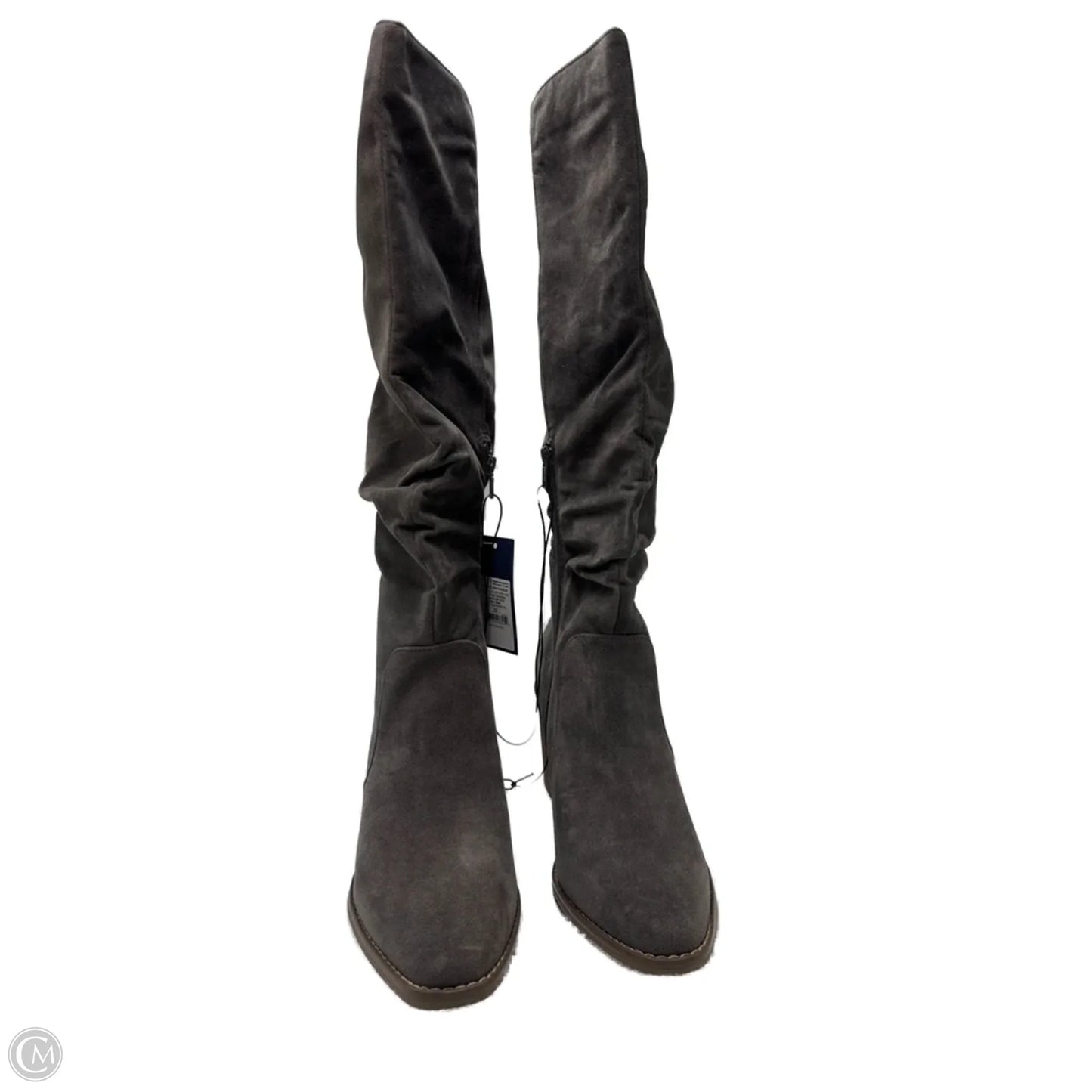 Boots Knee Heels By Universal Thread In Grey, Size: 12
