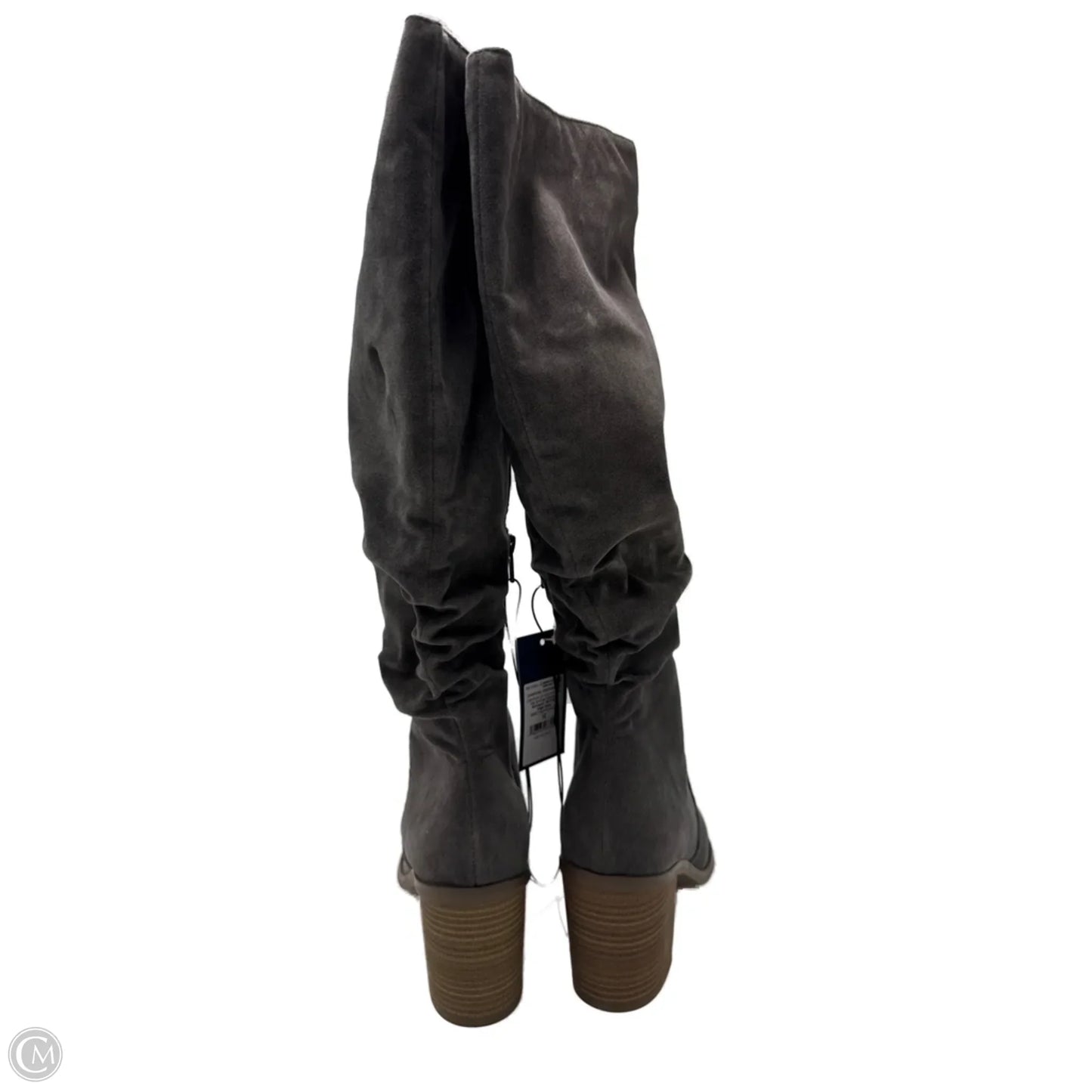 Boots Knee Heels By Universal Thread In Grey, Size: 12