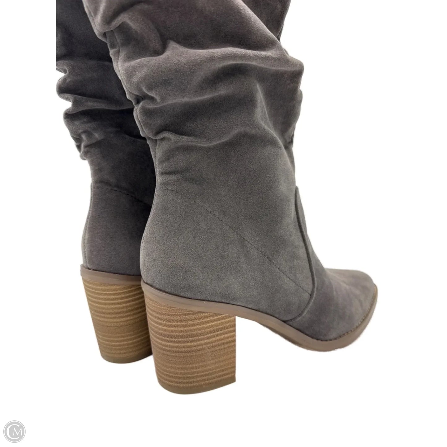 Boots Knee Heels By Universal Thread In Grey, Size: 12