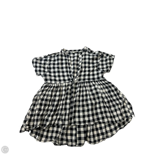 Top Short Sleeve By 11:1 Thylo In Plaid Pattern, Size: S