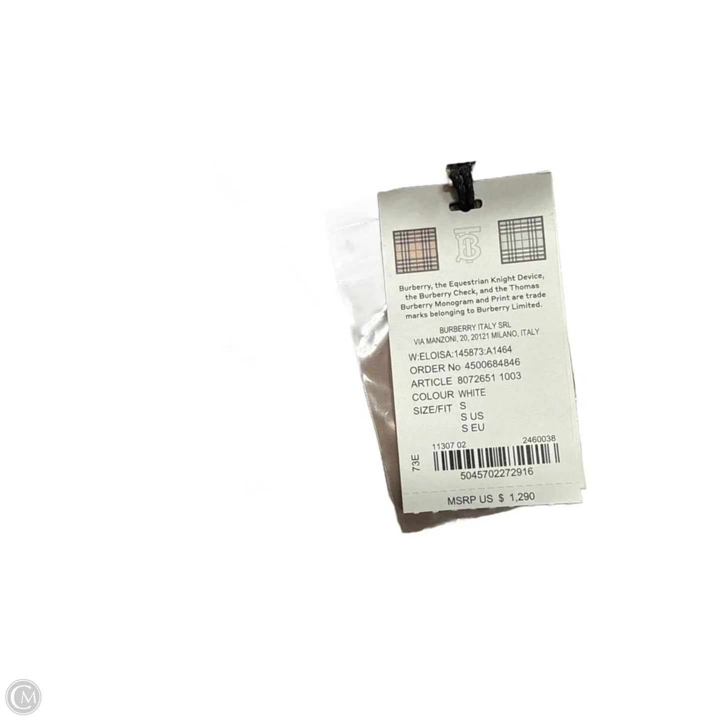 Dress Luxury Designer By Burberry In White, Size: S