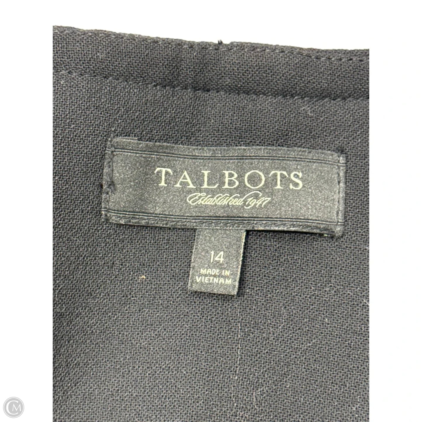 Coat Peacoat By Talbots In Black, Size: L