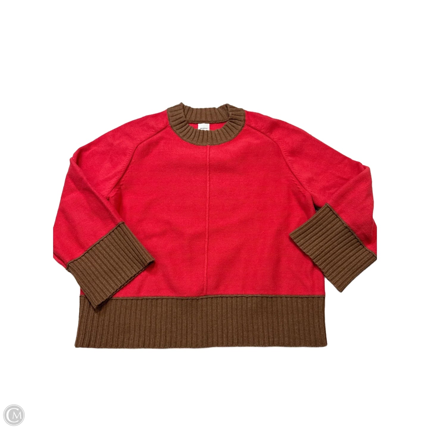 Sweater By Maeve In Brown & Red, Size: M