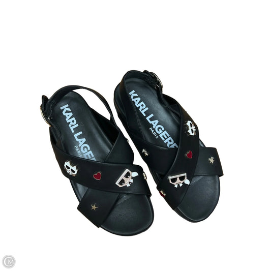 Sandals Designer By Karl Lagerfeld In Black, Size: 8