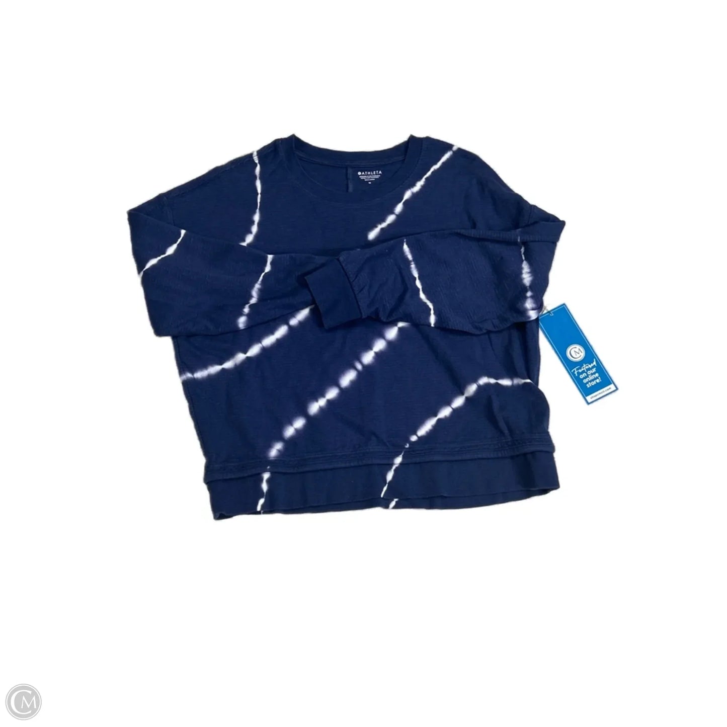 Athletic Top Long Sleeve Collar By Athleta In Blue, Size: M