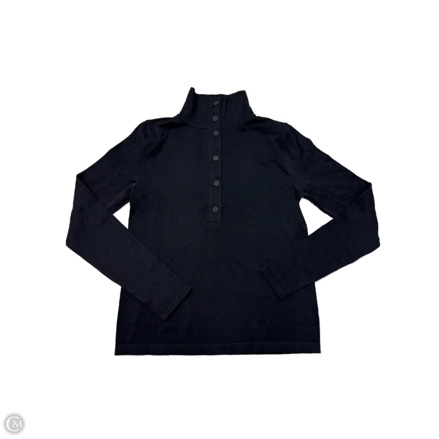 Athletic Top Long Sleeve Collar By Athleta In Black, Size: M