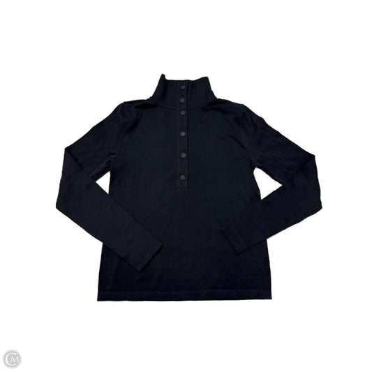 Athletic Top Long Sleeve Collar By Athleta In Black, Size: M