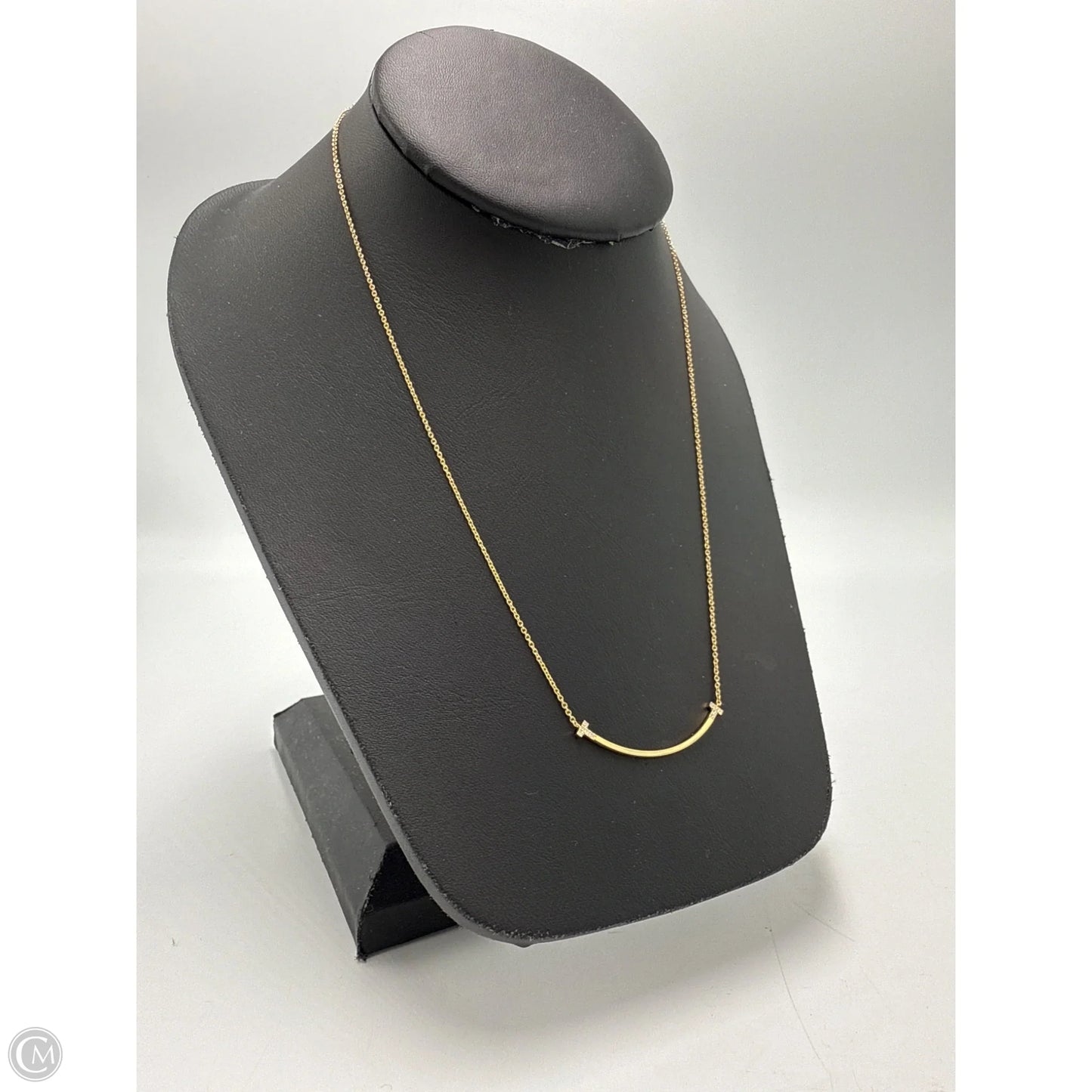 Tiffany & Company 18K T Smile with Diamonds Luxury Necklace