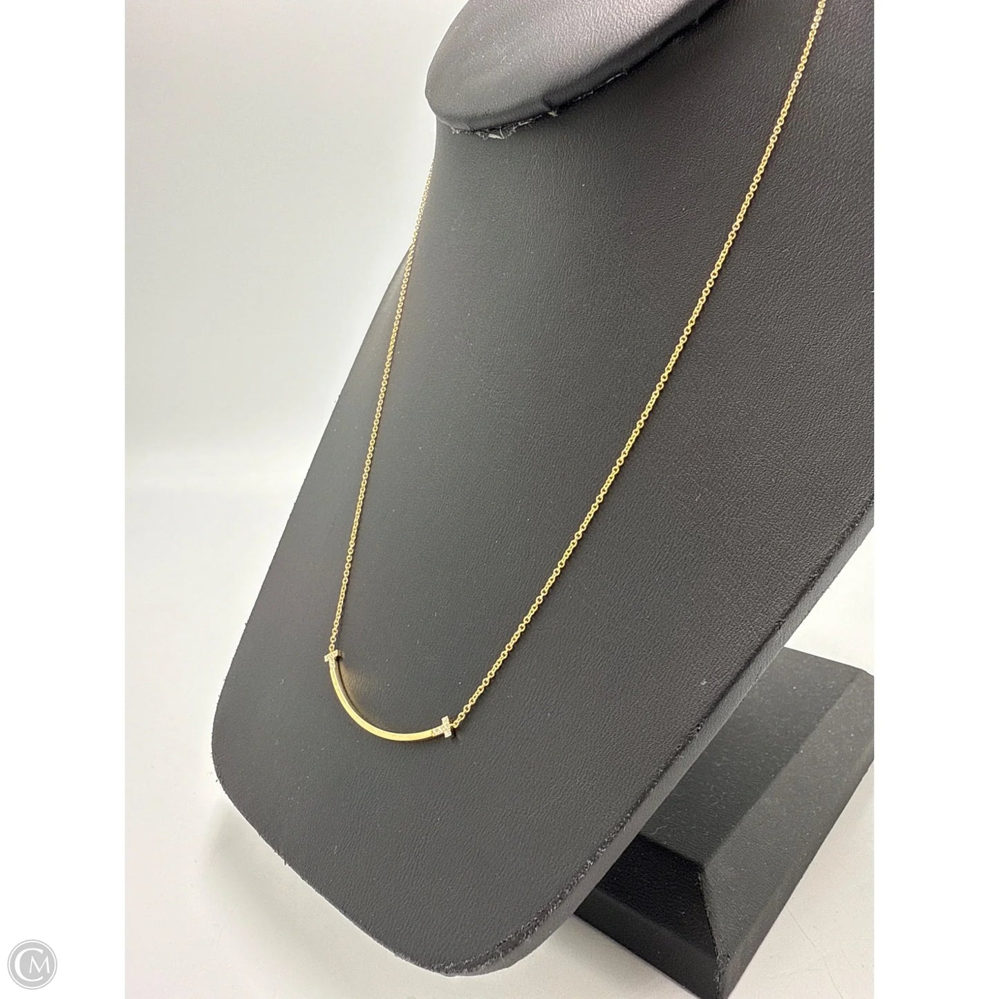 Tiffany & Company 18K T Smile with Diamonds Luxury Necklace