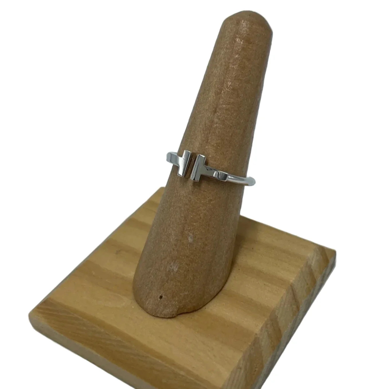 Tiffany & Company 18K White Gold T Wire Luxury Ring, Size: 7