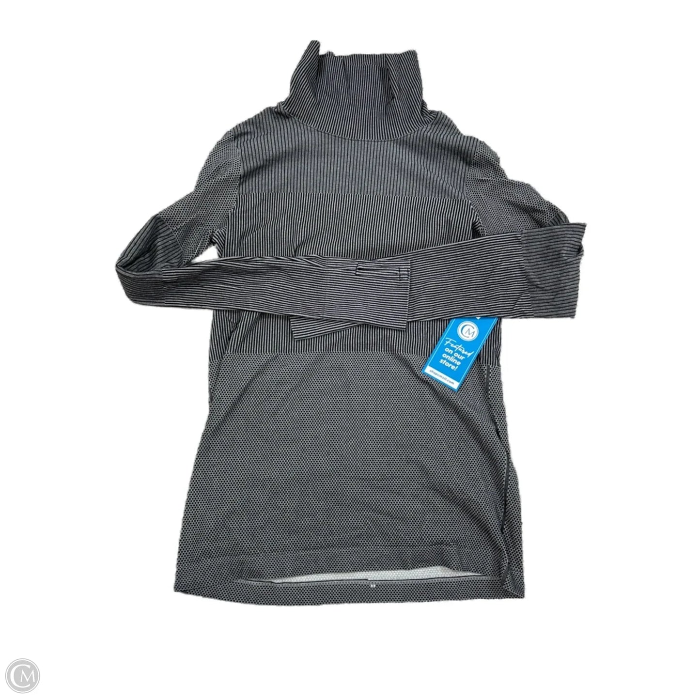 Athletic Top Long Sleeve Collar By Athleta In Black, Size: M