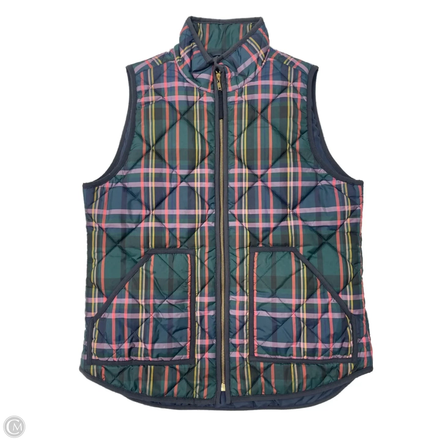 Vest Puffer & Quilted By J. Crew In Plaid Pattern, Size: S