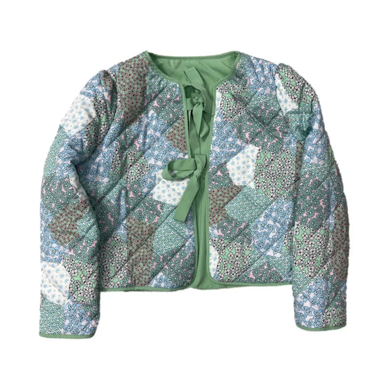 Jacket Puffer & Quilted In Floral Print, Size: M
