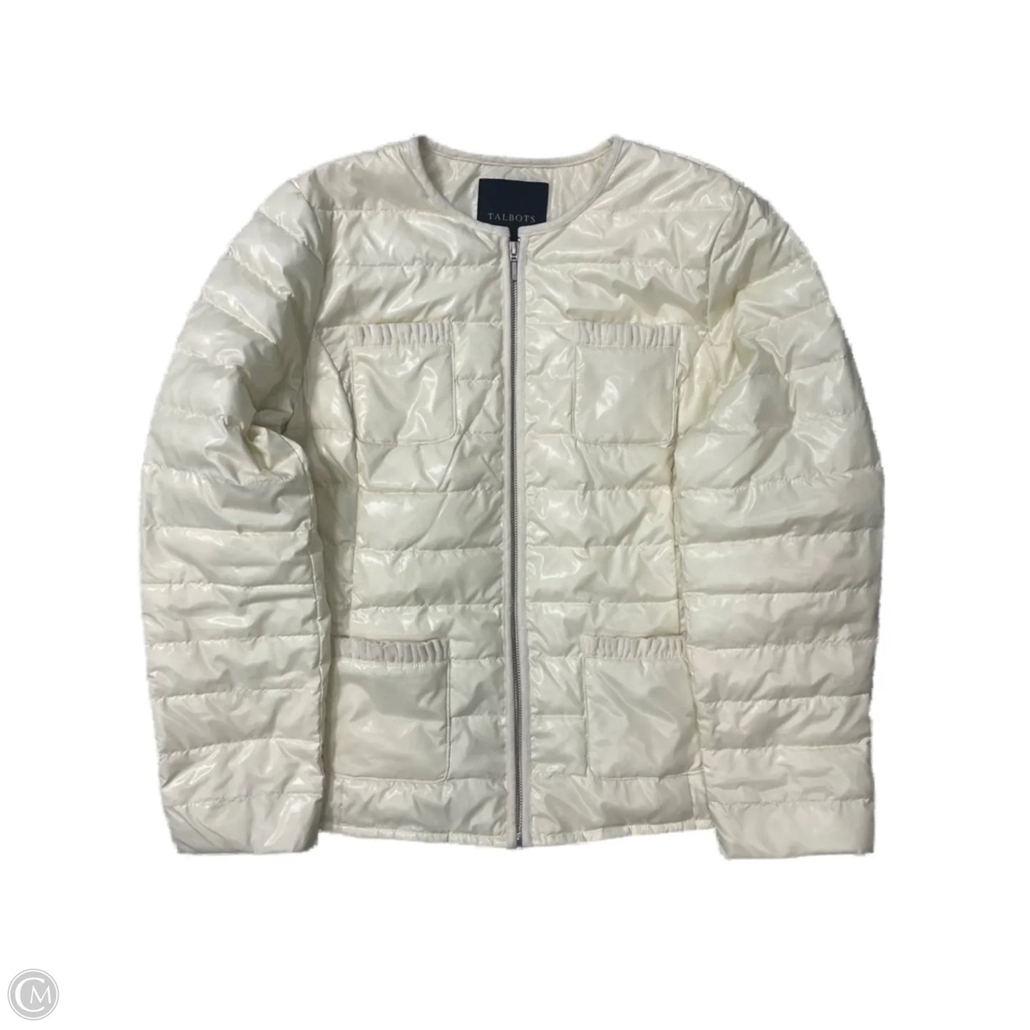Coat Puffer & Quilted By Talbots In Cream, Size: L