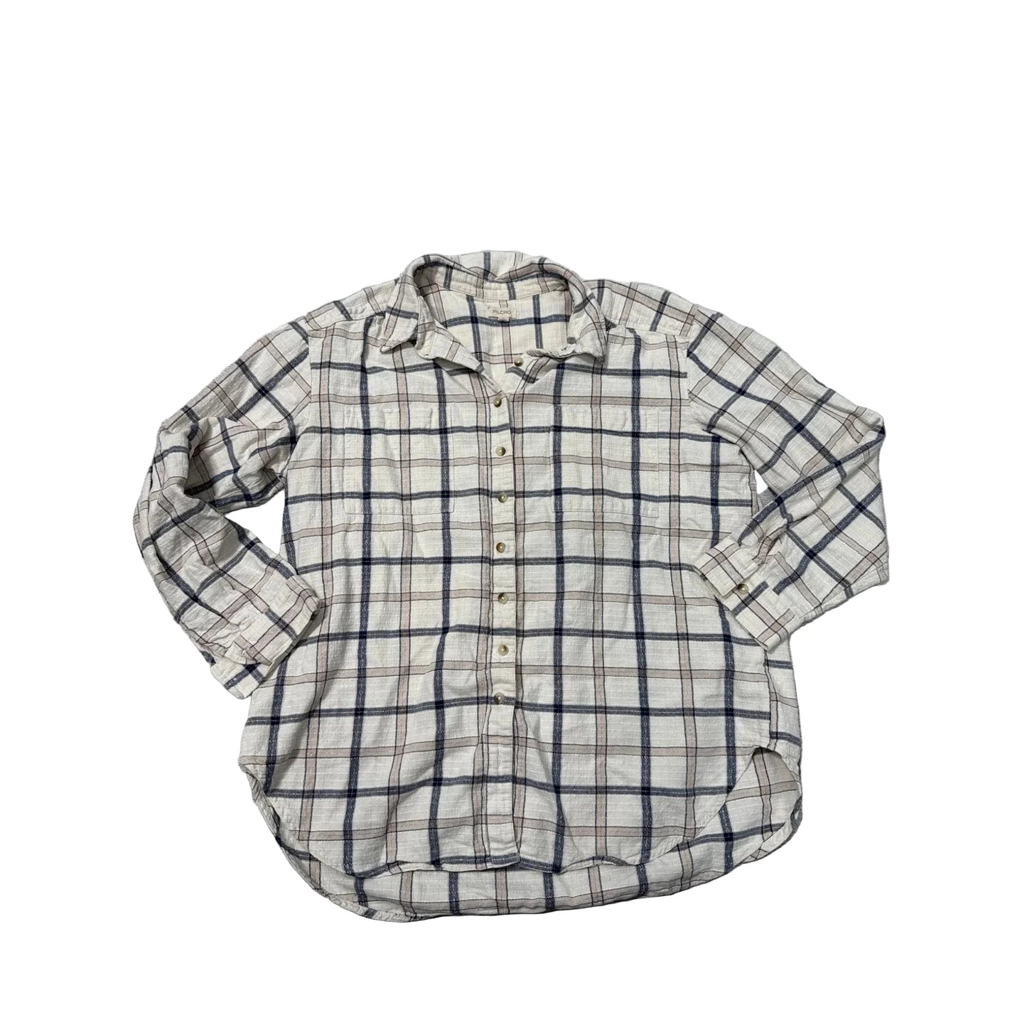 Top Long Sleeve By Pilcro In Plaid Pattern, Size: Xl