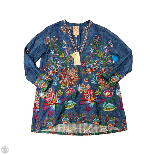 Top Long Sleeve By Johnny Was In Blue, Size: Xs