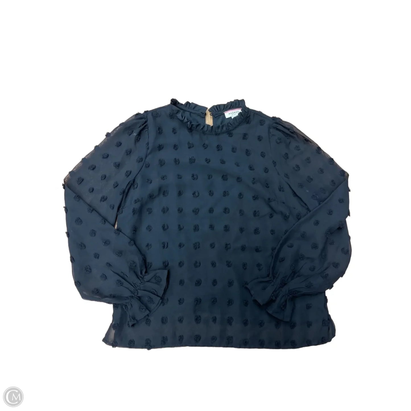 Top Long Sleeve By Andree By Unit In Black, Size: S