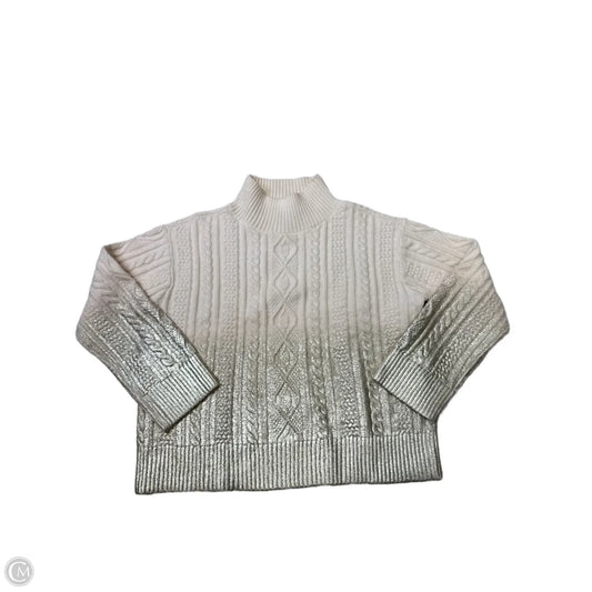 Sweater By Ann Taylor In Gold & White, Size: M