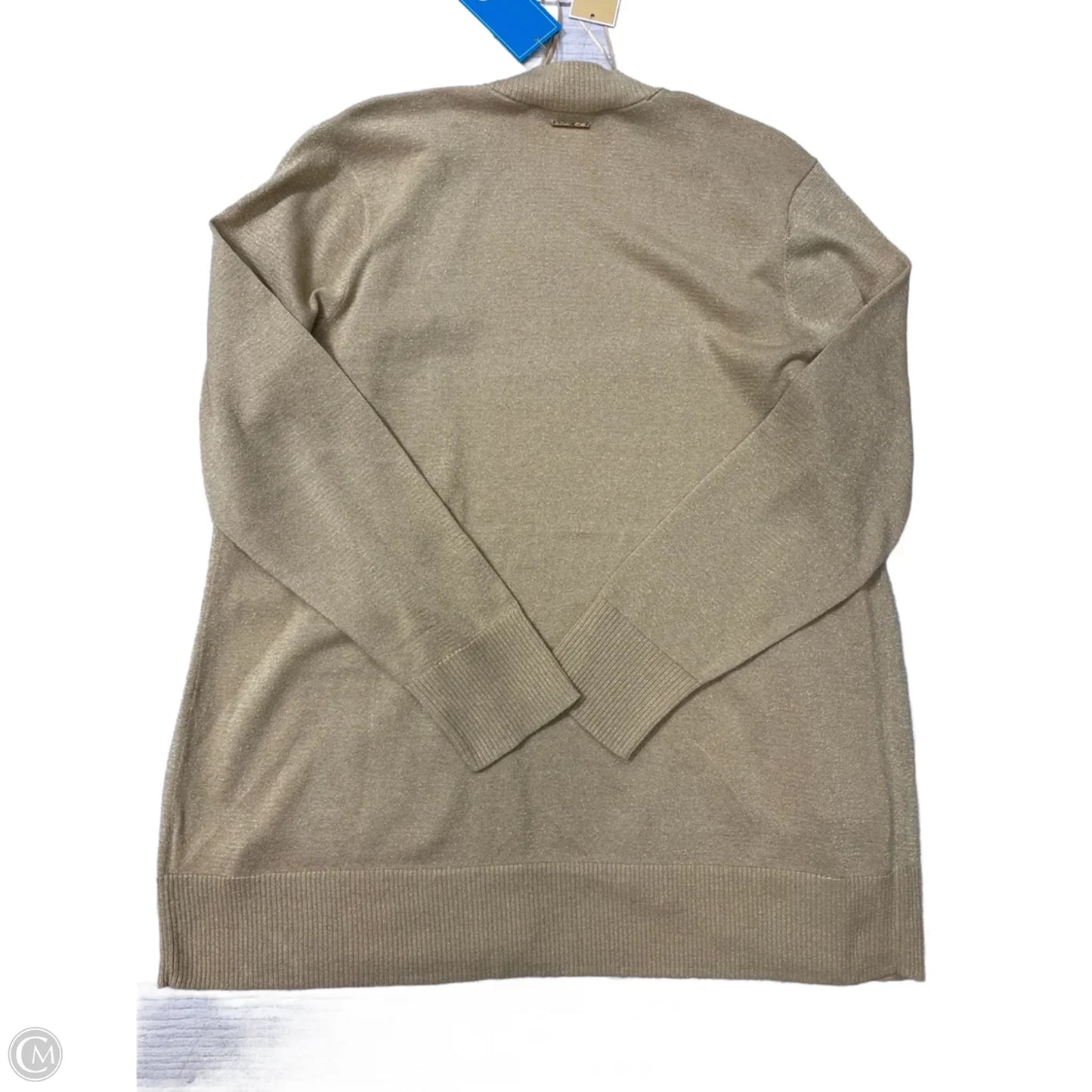 Sweater Cardigan Designer By Michael Kors In Gold, Size: Xl