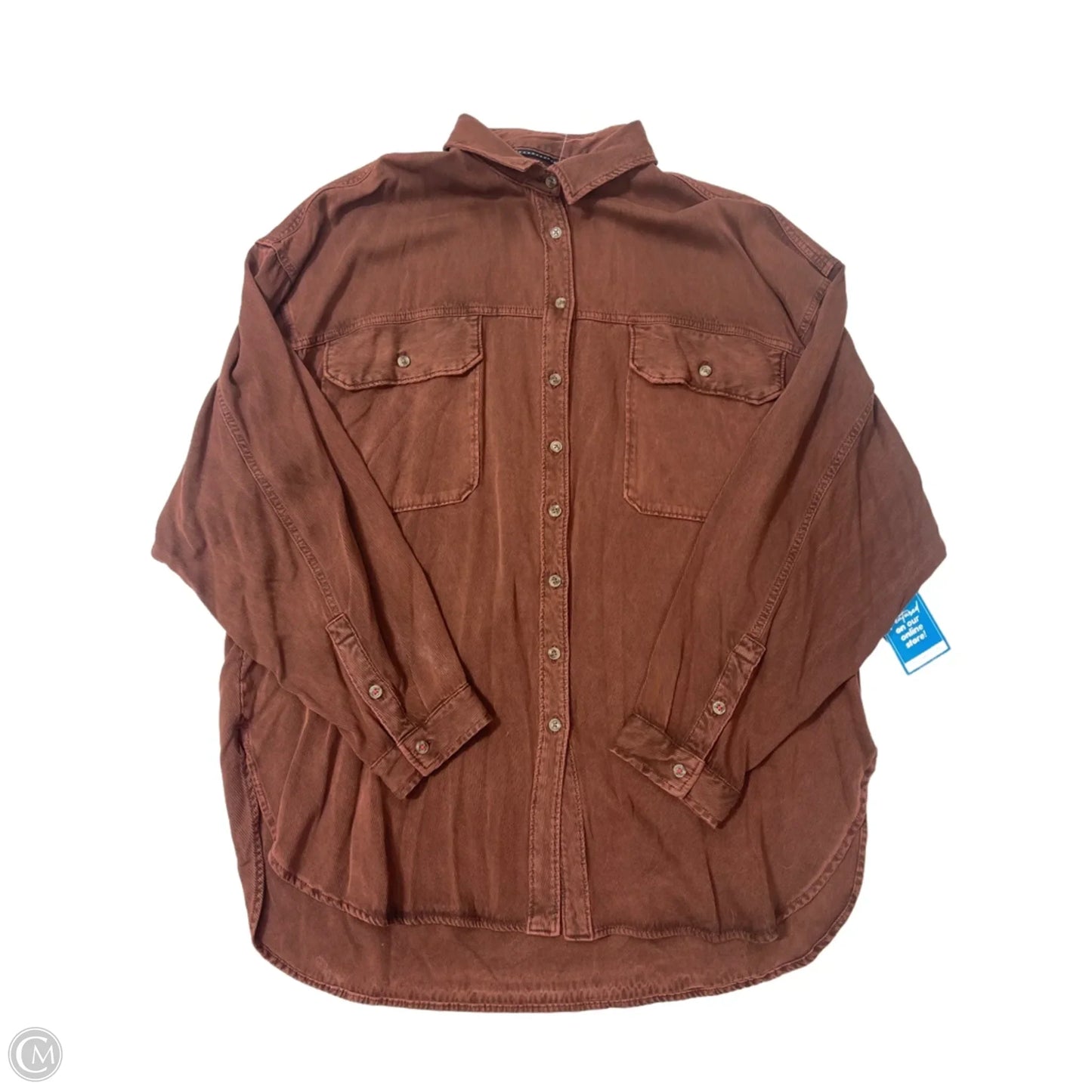 New! Top Long Sleeve By Pilcro In Brown, Size: L