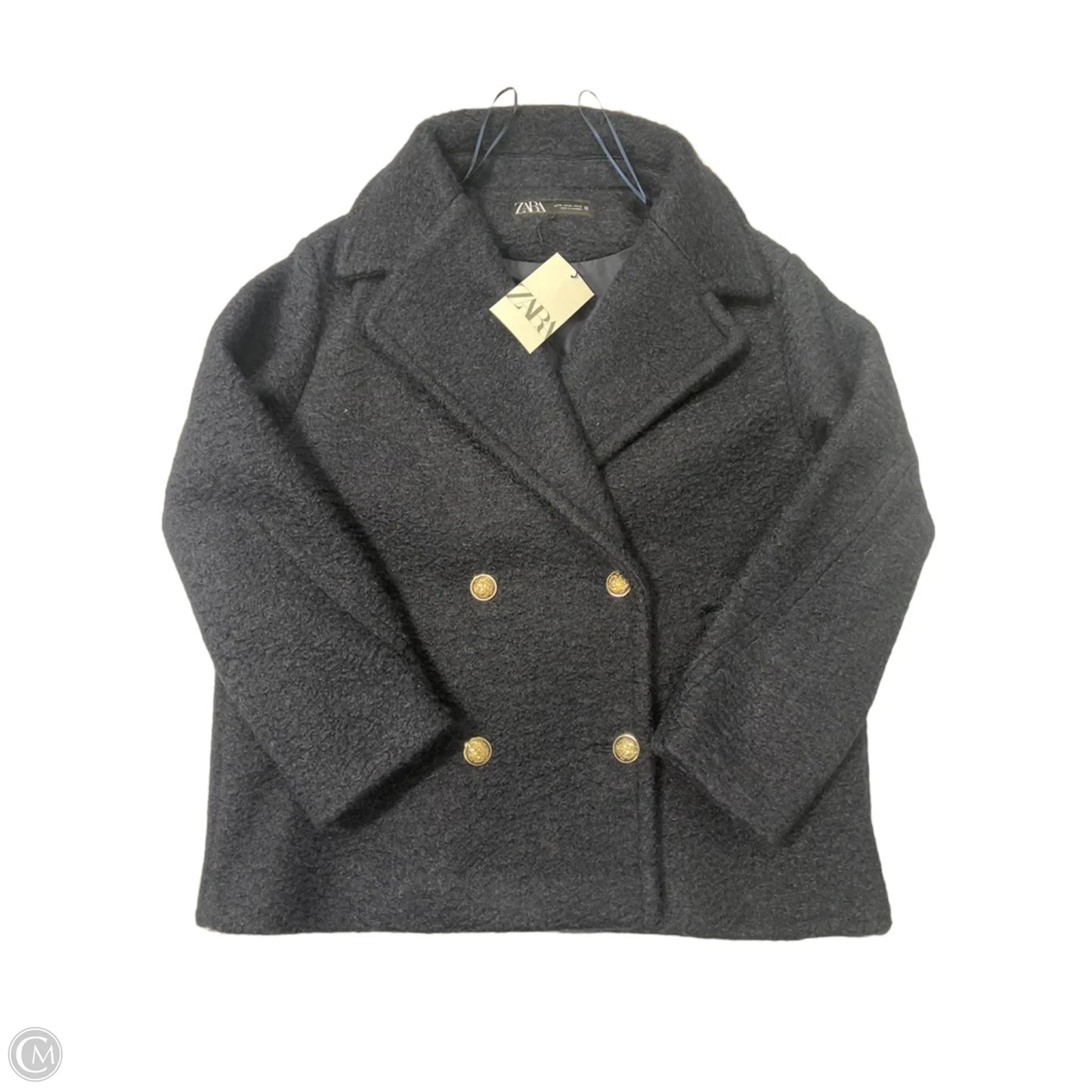 New! Coat Peacoat By Zara In Navy, Size: Xl