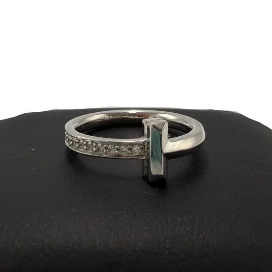 Tiffany & Company T1 Luxury Diamond 18k Gold Ring , Size: 5.5