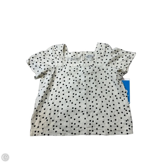 Top Short Sleeve By Madewell In Polkadot Pattern, Size: Xl
