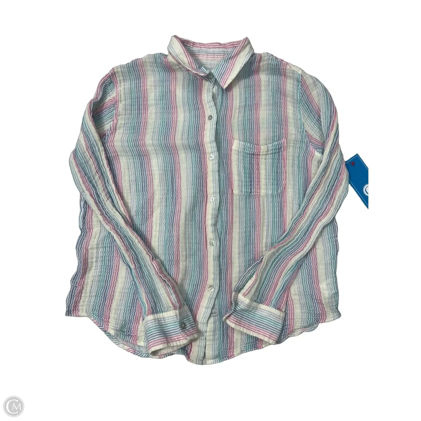Top Long Sleeve By Rails In Rainbow Print, Size: M