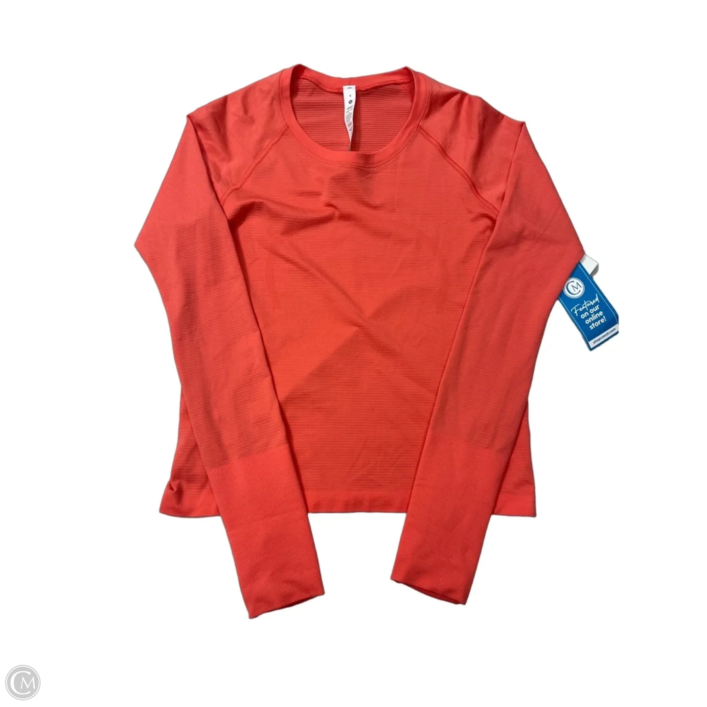Athletic Top Long Sleeve Crewneck By Lululemon In Orange, Size: M