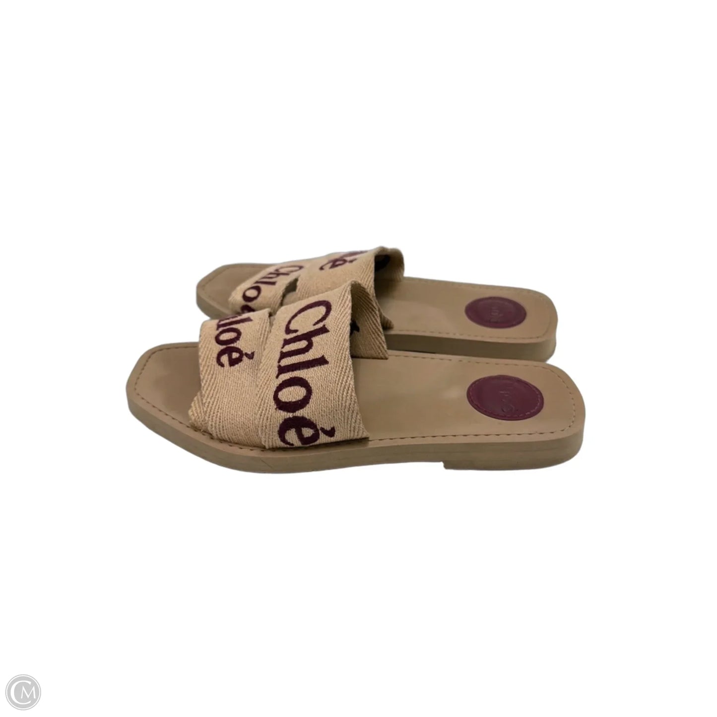 Chloe Woody Flat Slide Luxury Sandal, Size: 7.5 (38)