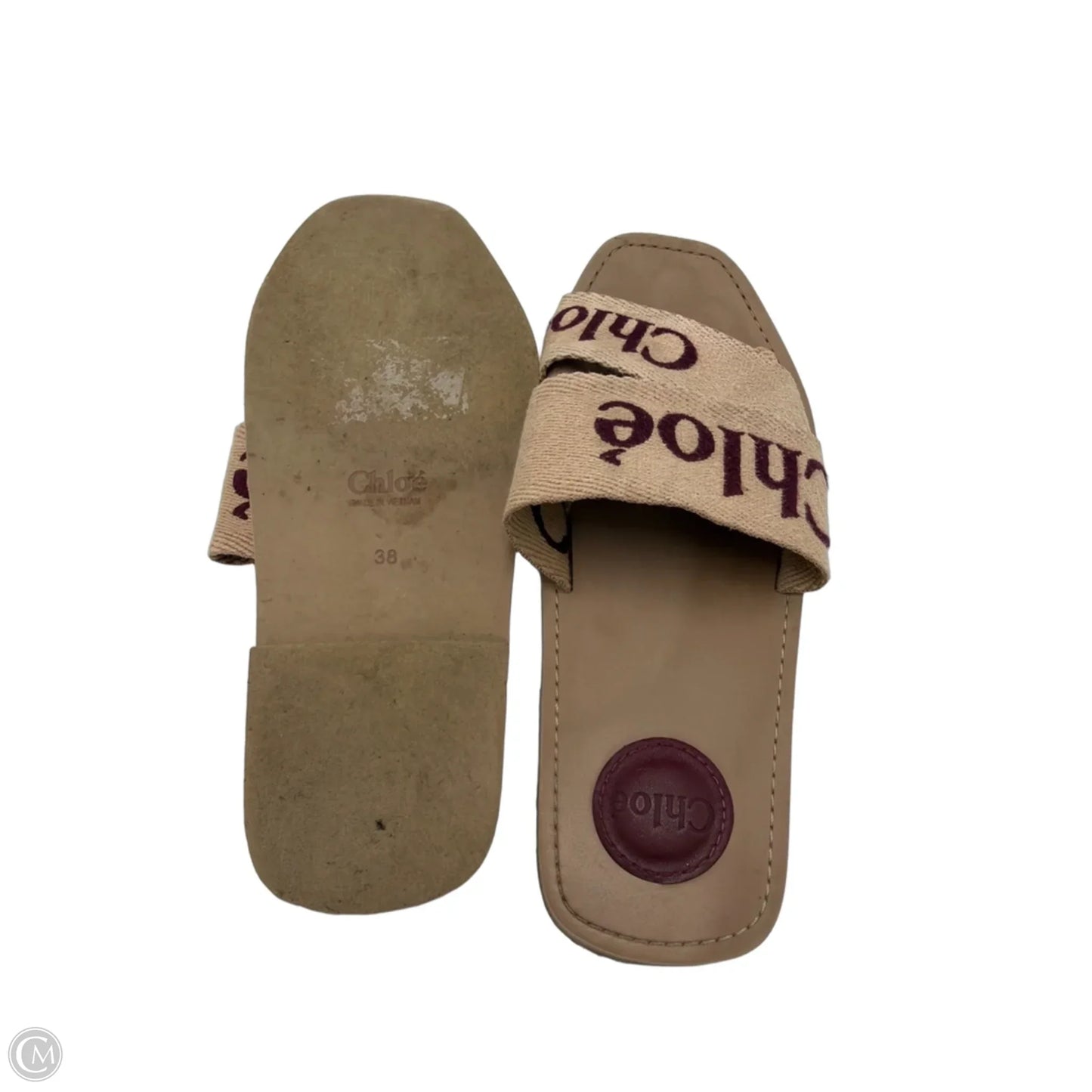 Chloe Woody Flat Slide Luxury Sandal, Size: 7.5 (38)