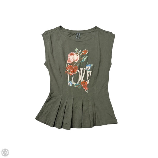 Top Short Sleeve By Anthropologie In Green, Size: Xs