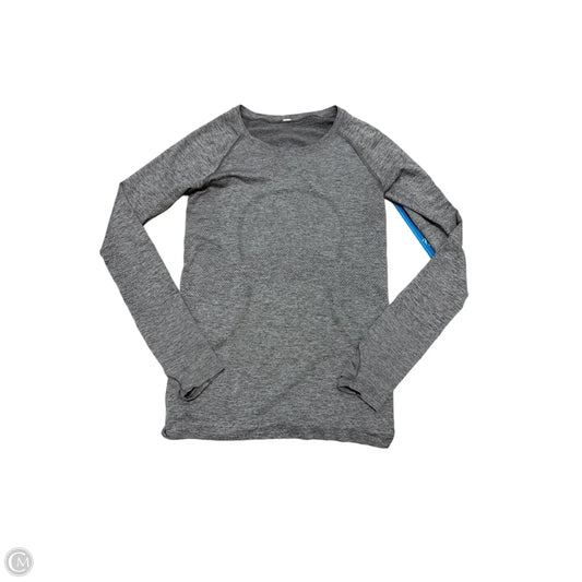 Athletic Top Long Sleeve Crewneck By Lululemon In Grey, Size: S