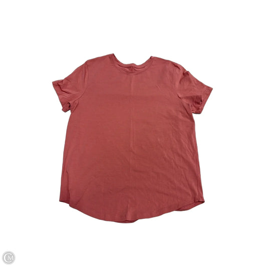Athletic Top Short Sleeve By Lululemon In Pink, Size: M