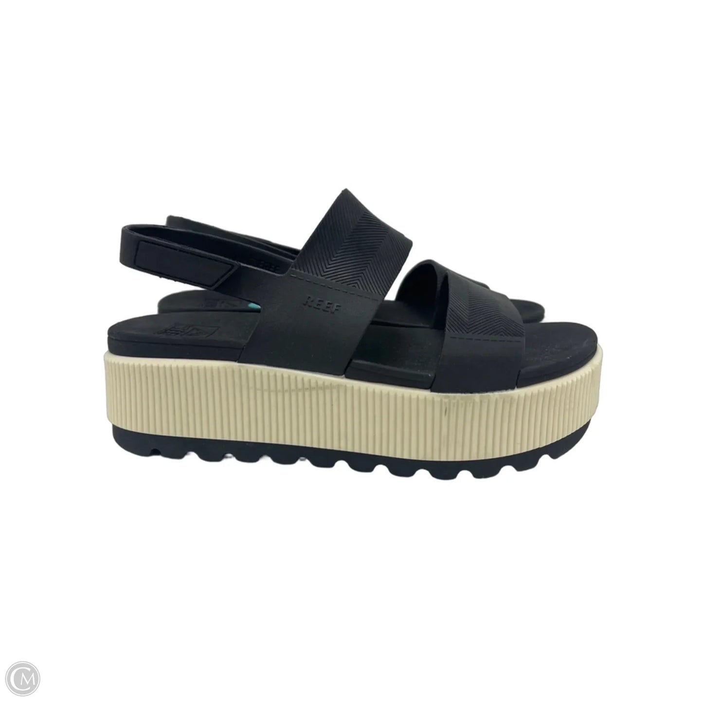 Sandals Heels Platform By Reef In Black, Size: 8