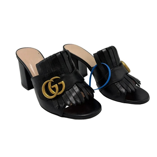 Gucci Marmont GG Fringe Block Luxury Shoes, Size: 5.5 (35.5)