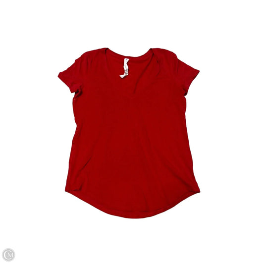 Athletic Top Short Sleeve By Lululemon In Red, Size: S
