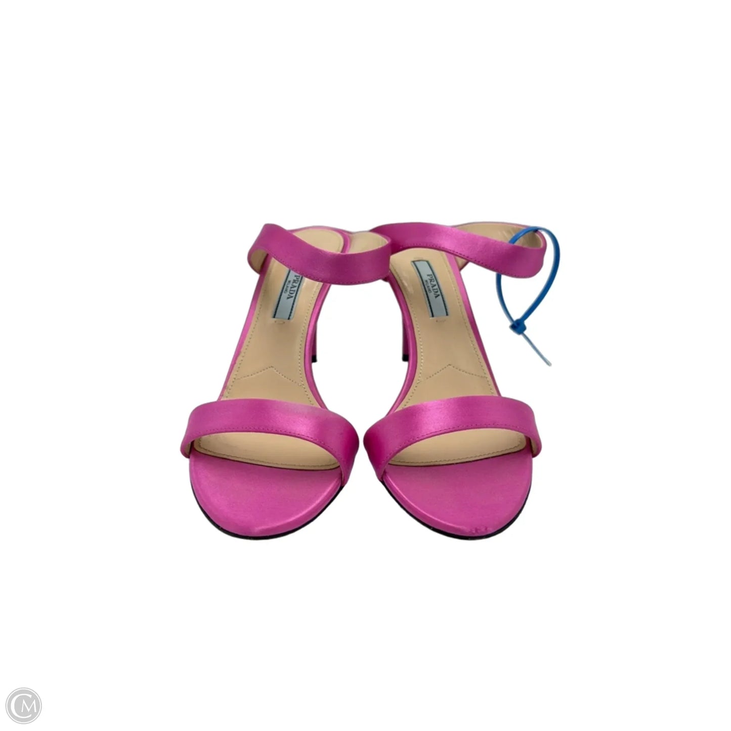 Prada Satin Asymmetric High Heel Luxury Shoes, Size: 6.5