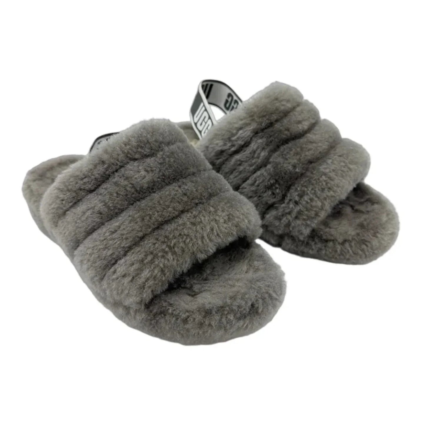 Fluff Yeah Slippers Designer By UGG In Grey, Size: 8