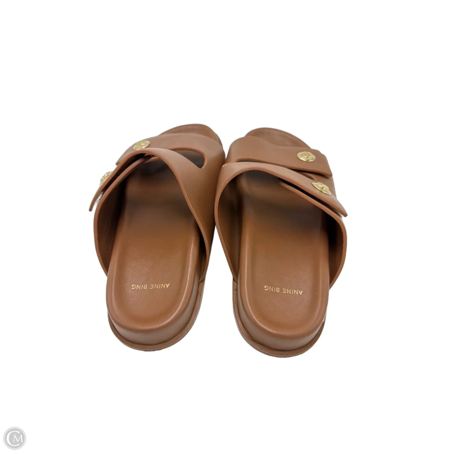 Anine Bing Ella Designer Slide Sandals In Brown, Size: 7.5 (38)