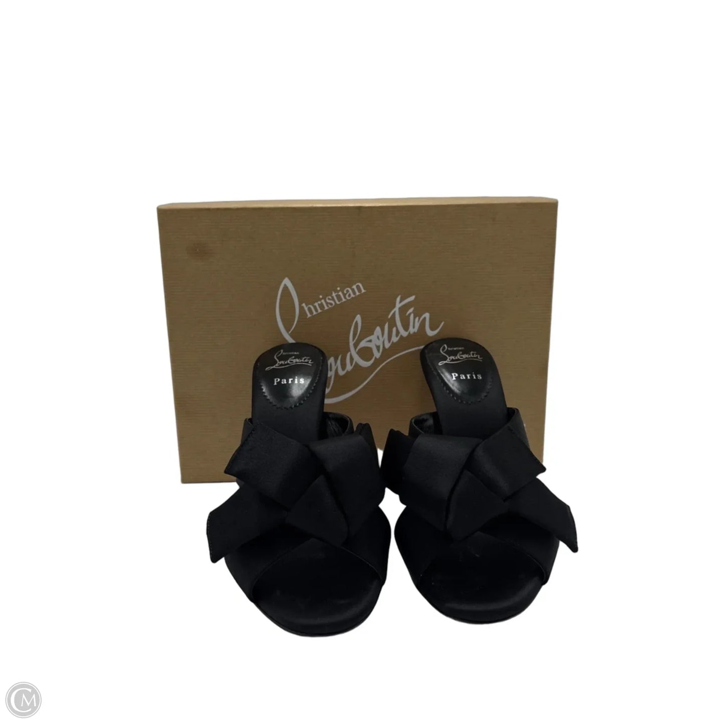 Christian Louboutin Matricia Satin Heels In Black, Size: 8 (38)
